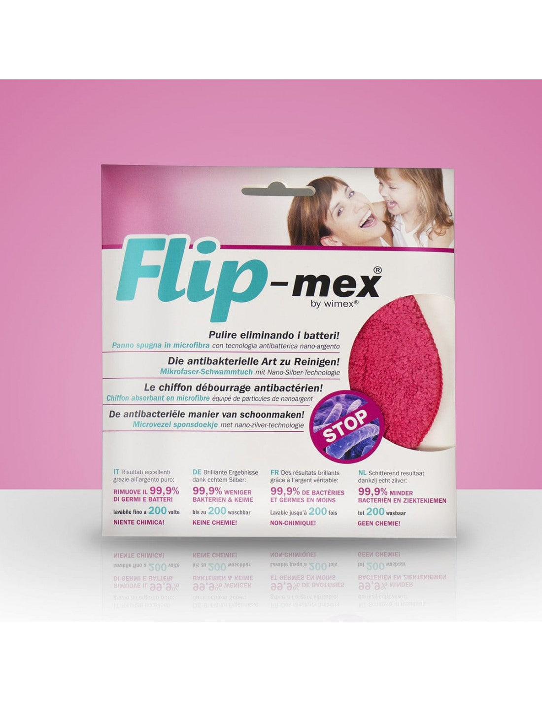 Panno spugna Flip-mex. Antibatterico. 16x16 cm